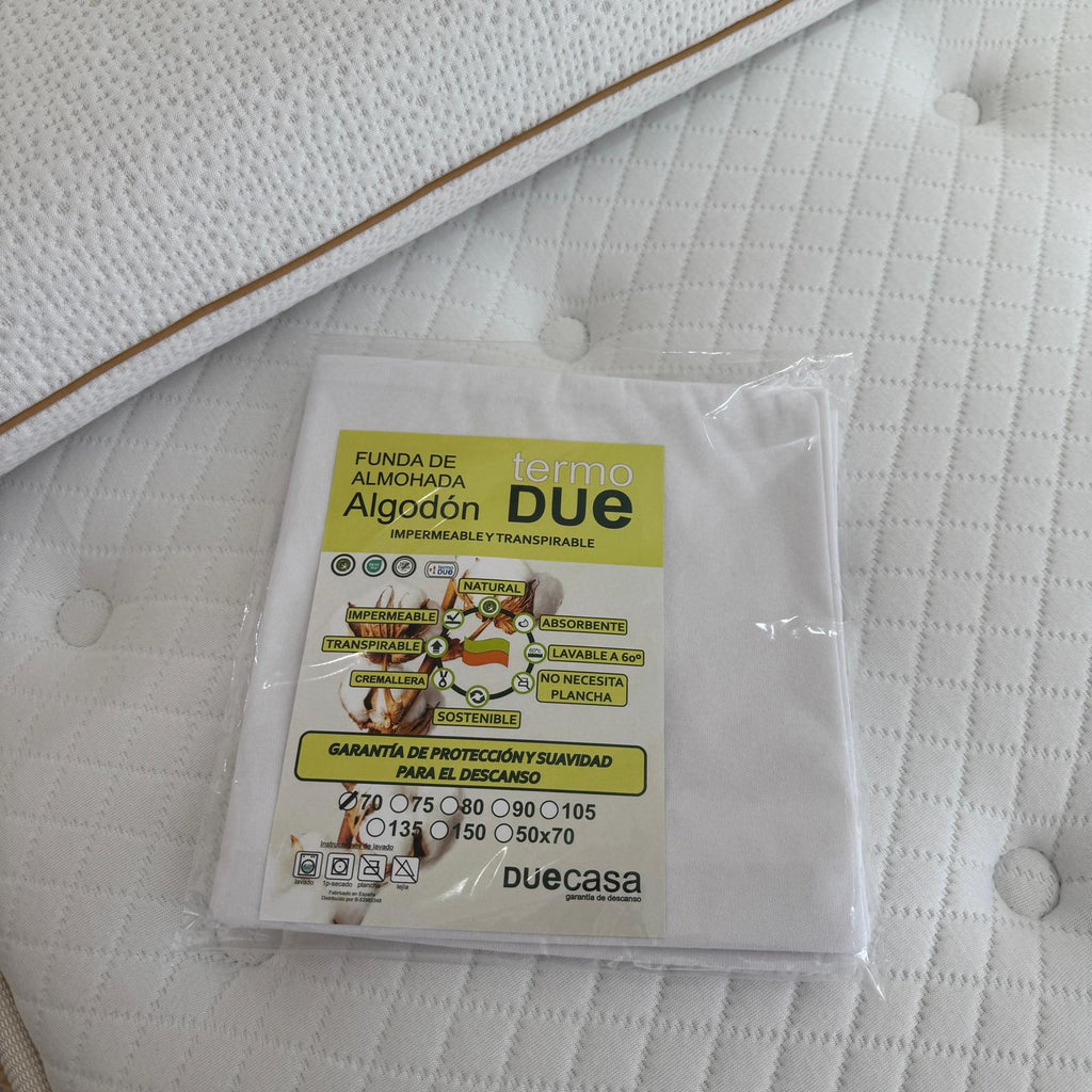 Funda de Almohada Impermeable DueCasa | 100% Algodón y Tecnología TermoDUE
